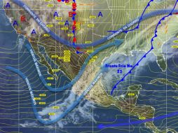 El frente frío número 23 llegará mañana lunes al territorio veracruzano. TWITTER / @conagua_clima