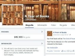 'A year of books' (El año de los libros) es como se llama la página donde se creará este club de lectura. FACEBOOK / A-Year-of-Books