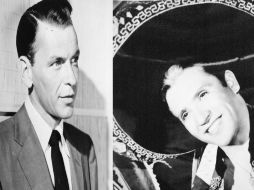 Estrellas. De izquierda a derecha, Frank Sinatra y Miguel Aceves Mejía. ESPECIAL /