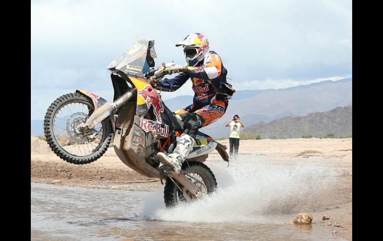 Sam Sunderland se fracturó un hombro durante la especial. EFE / N. Aguilera