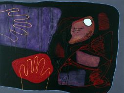 'Comienzo', uno de los cuadros de la muestra 'El color y la línea', que está conformada por 10 piezas. EL INFORMADOR / A. Hinojosa