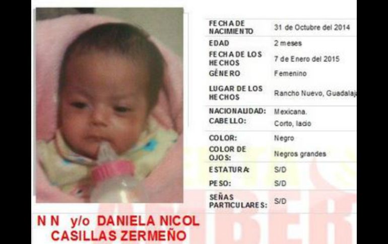 La niña estaba con sus papás cuando su tía se la llevó con engaños. TWITTER / @AAMBER_JAL