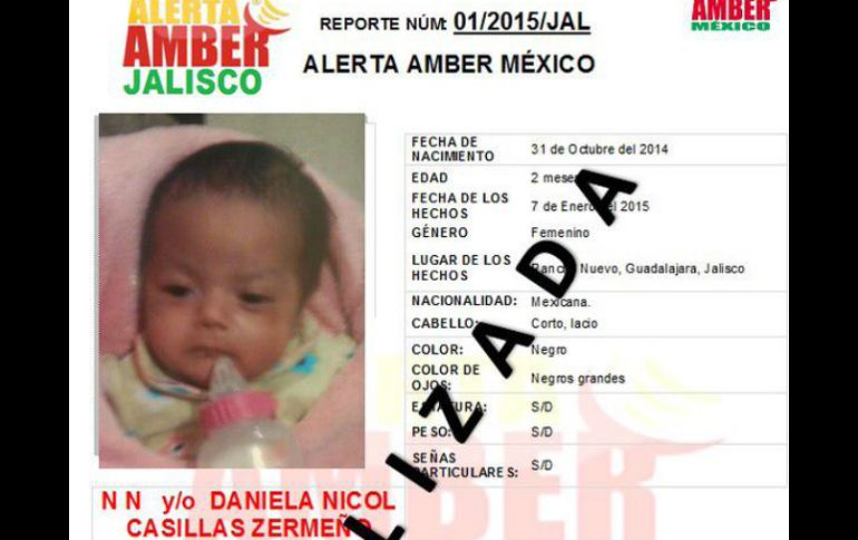 La tía de la menor había manifestado la intención de quedarse con la bebé. TWITTER / @AAMBER_JAL