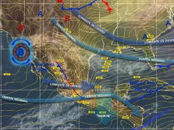 La segunda tormenta invernal de la temporada se localizará al occidente de Sonora con desplazamiento hacia el noreste. TWITTER / @conagua_clima