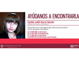 Con esta ficha, la UdeG pedía la colaboración de los ciudadanos para encontrar a la joven. TWITTER / @udg_oficial