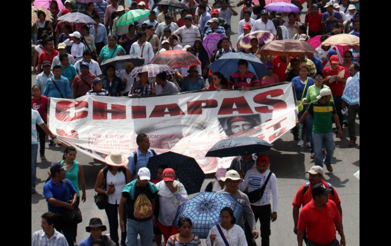 El próximo lunes, el magisterio protestará frente a cuarteles militares en San Cristóbal, Tapachula, Tuxtla Gutiérrez y Ocosingo. NTX / ARCHIVO