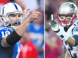 El mariscal de campo de los Potros de Indianápolis, Andrew Luck (Izquierda) visitará a Tom Brady, quarterback de Patriotas. AP /