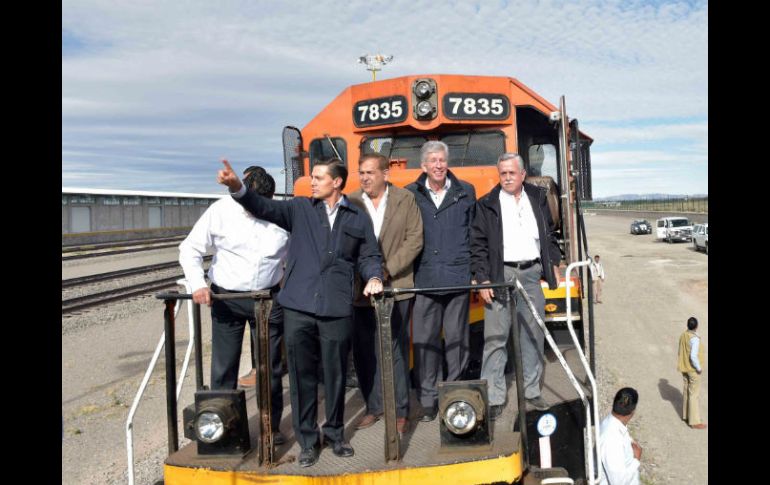 Enrique Peña Nieto en la Terminal Ferroviaria de Carga de Durango, en la cual se invirtieron 476.8 millones de pesos. NTX / ESPECIAL