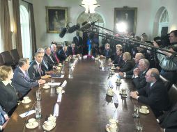 Congresistas se reunieron con Obama en un breve encuentro; ambas partes prevén colaborar en temas laborales,pero no en migración. AFP /
