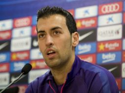 Sergio Busquets declaró que para él el mejor del mundo es Messi, y que CR7 'también es un buen jugador'. EFE / A. García