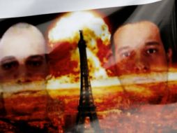 En la reunión se aprecian imágenes de Osama Bin Laden por un lado y de los hermanos Kouachi sobre una vista de París en el otro. EFE / S. Suna