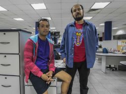 Integrantes de Circo Sin Rumbo, compañía circense y de multimedia, Gustavo Ariel Ayala (i) y Rafael de Alday (d). EL INFORMADOR / F. Atilano