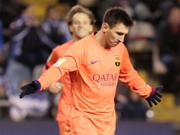 Lionel Messi deja claro que no le importan los rumores y brilla con el Barsa. AP / L. Villar