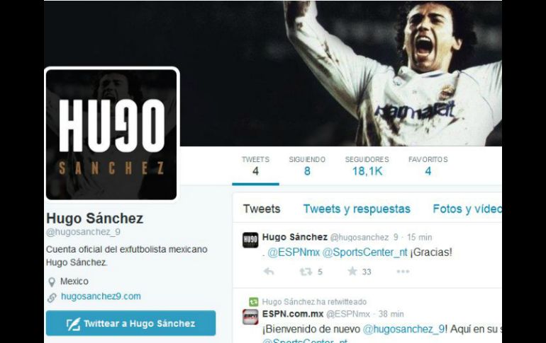 El ex futbolista mexicano también comienza una nueva etapa en un segmento de la cadena deportiva ESPN. TWITTER / @hugosanchez_9