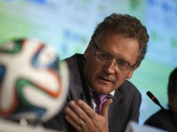 Jerome Valcke, secretario general de FIFA presentando el balance. EFE / S. Moreira