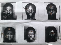 Las imágenes, perforadas con balas, fueron encontradas en un bote de basura. TWITTER / @splcenter