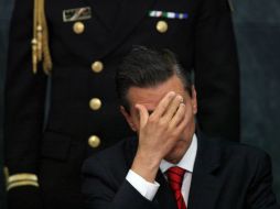 Peña Nieto durante el anuncio de la Política Nacional de Vivienda, realizado ayer en Los Pinos. AP / M. Ugarte