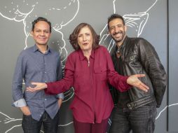 El director de la película, Ernesto Contreras (i) y los actores Margarita Sanz y José María Yazpik promueven la cinta en Guadalajara. EL INFORMADOR / F. Atilano