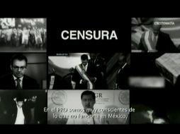 El spot que transmiten por ahora, es el que el PRD pautó contiene la leyenda 'censura' en reclamor por la decisión del INE. YOUTUBE /