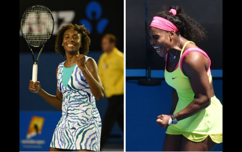 Venus (i) irá ante Keys  y Serena ante Cibulkova. AFP / ARCHIVO