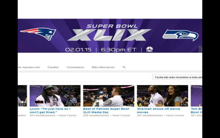 El canal de YouTube contiene 54 videos, y los más recientes muestran los momentos destacados del ''Día de Medios''. YOUTUBE / NFL