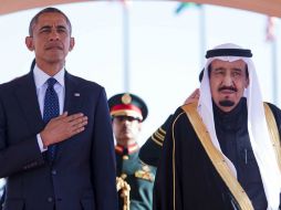 El mandatario estadounidense, Barack Obama y el rey de Arabia, Salman bin Abdulaziz. EFE / Agencia de Prensa Saudí