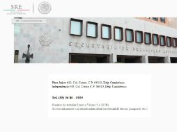 Al entrar, esto es lo único que se observa. ESPECIAL / sre.gob.mx