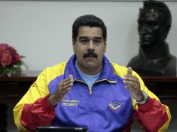 Nicolás Maduro leyó el comunicado en el que mencionan las sanciones durante un acto público en Caracas. AFP / ARCHIVO
