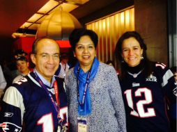 El 'super domingo' también contó con la presencia de Felipe Calderón y su esposa, invitados por la CEO de Pepsico. TWITTER / @FelipeCalderon