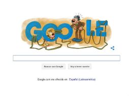 Regino Burrón y su perro adornan la entrada de hoy al buscador de Google México. ESPECIAL / GOOGLE