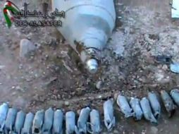 Serie de bombas de racimo utilizadas en los bombardeos de Damasco. EFE / ARCHIVO