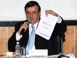 Durante su comparecencia, Marcelo Ebrard sostiene que el informe de la Comisión Especial es un proceso político en su contra. SUN / J. Cabrera