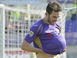 José Basanta, ex de Monterrey anotó uno de los goles de la Fiore. EFE / M. Degl'Innocenti