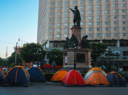 Maestros de la CNTE se plantaron desde la tarde de este lunes en el Paseo de la Reforma. NTX / A. García