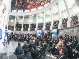 GLOSA CIUDADANA. Aristóteles Sandoval y su gabinete realizaron ayer la Glosa Ciudadana del Segundo Informe de Gobierno. ESPECIAL /