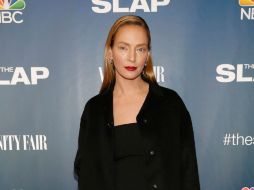 Uma Thurman se dejó ver con su nueva cara en el estreno de una nueva miniserie de la NBC. AFP / R. Marchant