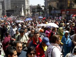 Integrantes de la CNTE se concentran en el cruce de Paseo de la Reforma y Eje 1 Poniente. SUN / Y. Xolalpa