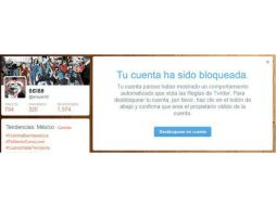 Los tuiteros reportaron que el bloque de sus cuentas fue temporal, sólo hasta demostrar que se trataba de alguien real. TWITTER / @elreyenit0