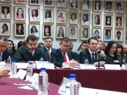 El titular de la Fiscalía, Luis Carlos Nájera, durante la comparecencia de las instancias de seguridad pública en el Congreso. EL INFORMADOR / E. Barrera