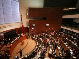 El grupo de Acción Nacional abandona el salón de sesiones para mostrar inconformidad. NTX / ARCHIVO