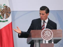 Peña Nieto ofreció una ceremonia de celebración en las instalaciones de Los Pinos. NTX / J. Pazos