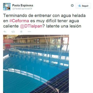 Paola Espinosa critica instalaciones de Centro Acuático
