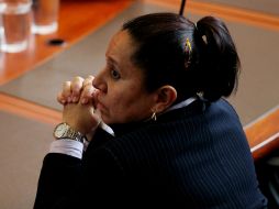 La exfuncionaria del DAS antes de la lectura del fallo del proceso en su contra. EFE / L. Muñoz