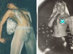 Una de las fotografías la muestra sólo con mallas y un monoquini plateado. ESPECIAL / hollywoodlife.com