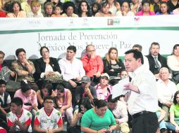 Destaca la aprehensión. El secretario de Gobernación, Miguel Ángel Osorio, en su visita a Michoacán. NTX /