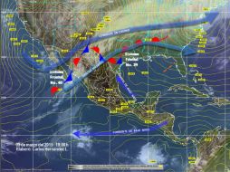 El Meteorológico prevé para este miércoles que el frente frío número 40 se degrade a un canal de baja presión. TWITTER / @conagua_clima