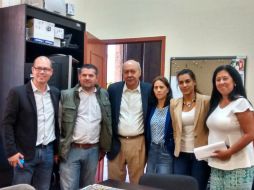 González Pimienta recorrió las instalaciones del Palacio Legislativo con los cinco diputados. EL INFORMADOR / Z. Ramírez