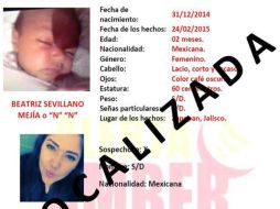 La Alerta Amber emitida el día de ayer por Beatriz Sevillano Mejía es desactivada pues, la menor, ya fue localizada. TWITTER / ‏@AAMBER_JAL