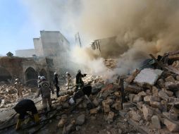 Las víctimas se encontraban congregadas para comprar combustible en Qadi Askar, al este de Alepo. AFP / Z. Al-Rifai