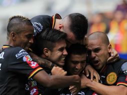 Leones Negros celebra el gol anotado a su favor. EL INFORMADOR / M. Vargas